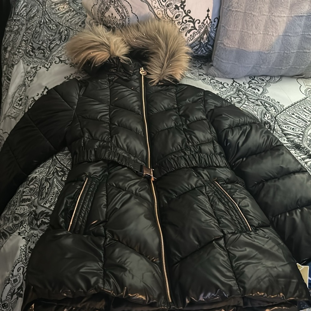 Brand New with Tags Michael Kors Big Girls Black Winter Coat Size 16 - Picture 3 of 8